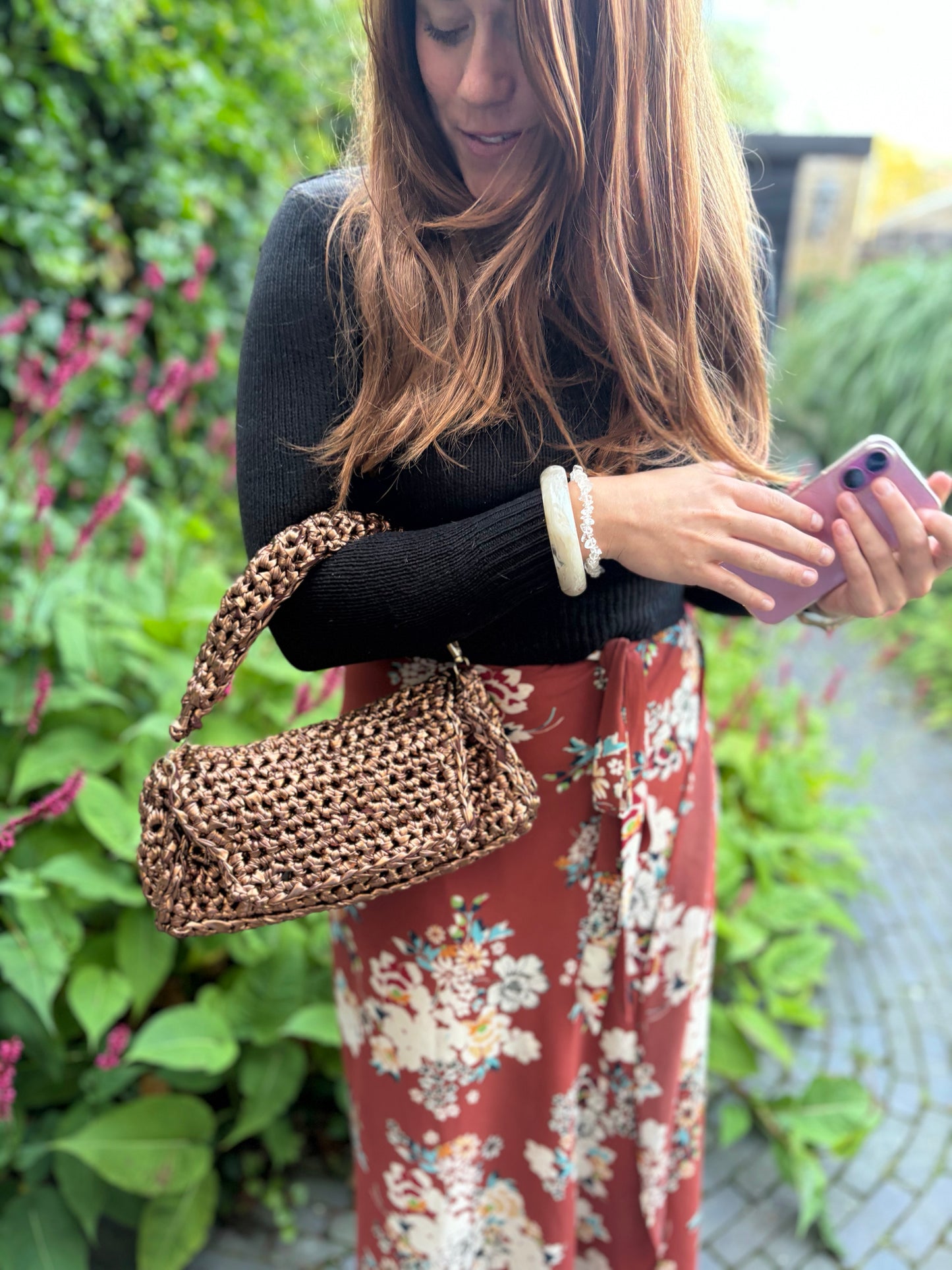 Kunst leren tas in metallic look