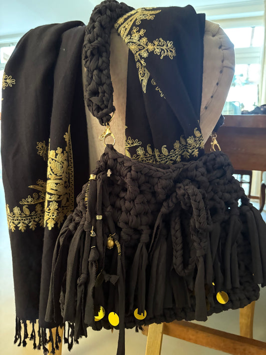 Handgemaakte Boho schoudertas