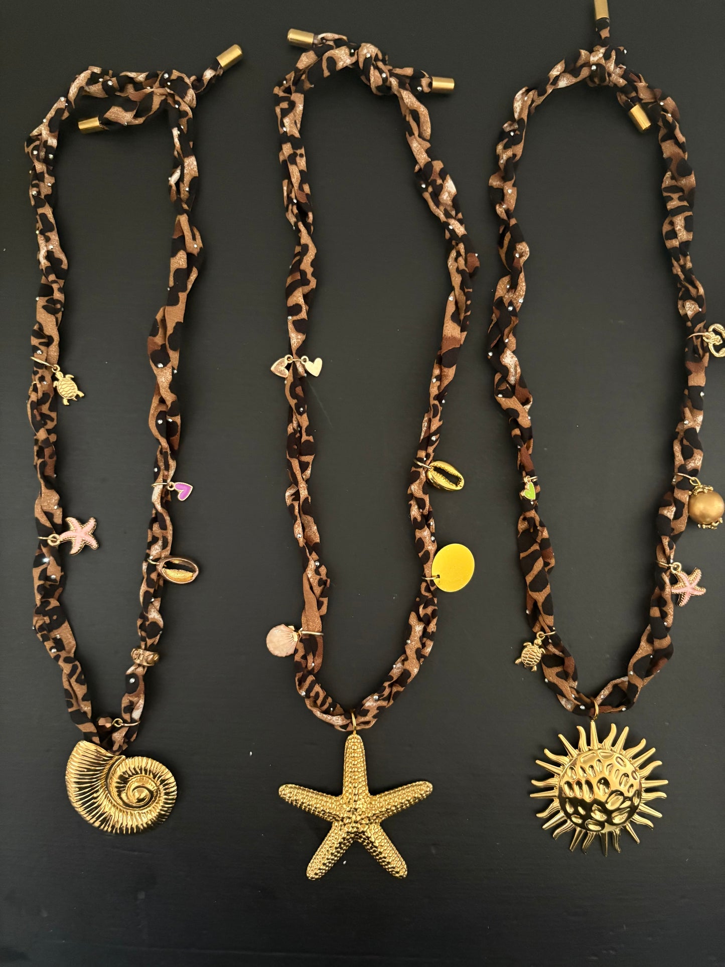 Tijger print ketting met bedels