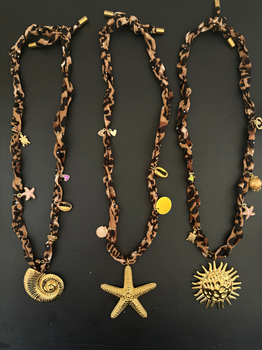 Tijger print ketting met bedels