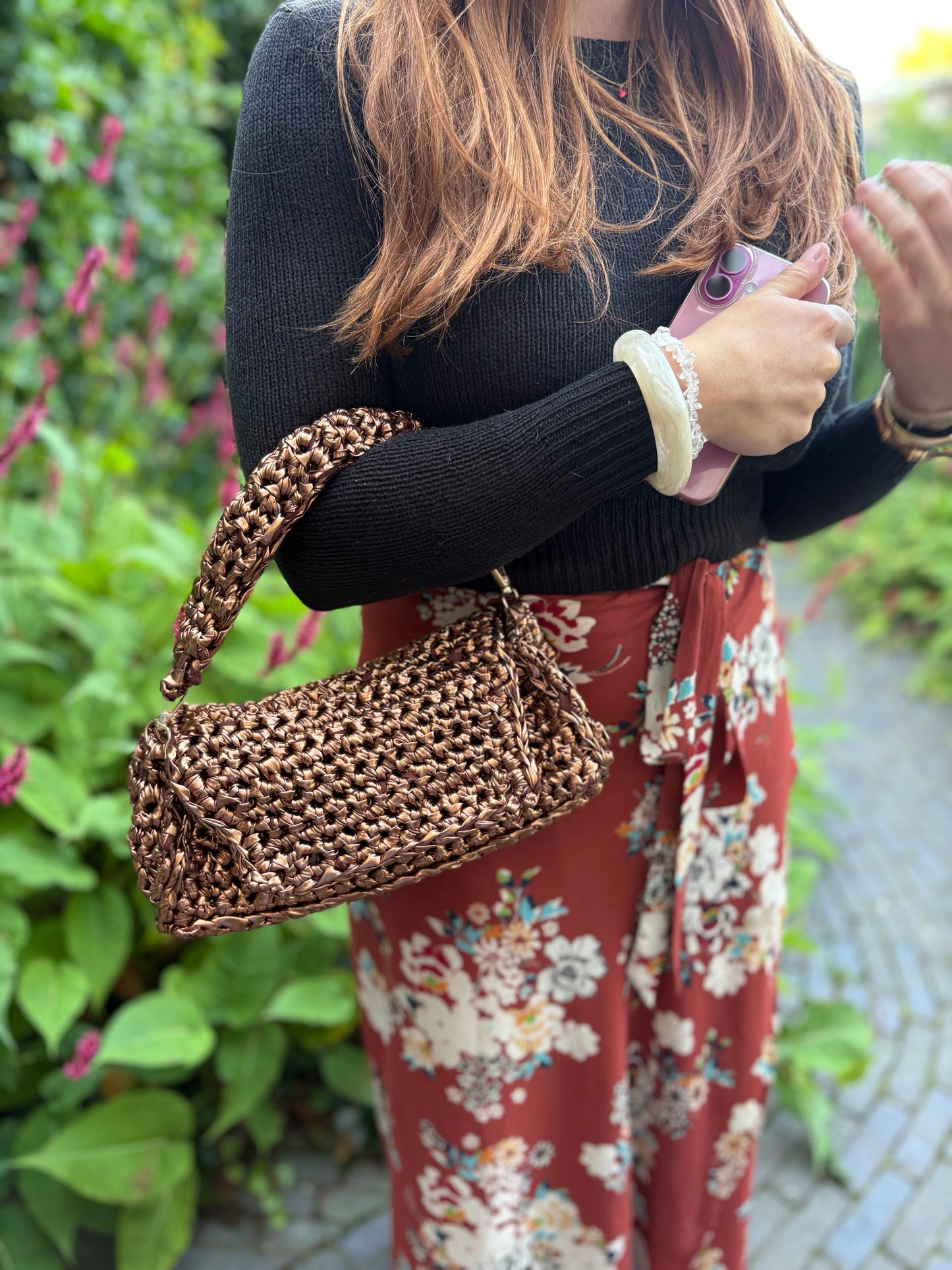 Kunst leren tas in metallic look